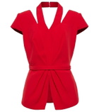 Safiyaa Ramona crêpe halterneck cutout top