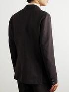 Zegna - Slim-Fit Wool and Linen-Blend Suit Jacket - Brown