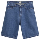Arte Men's Round Pocket Denim Shorts in Raw Denim