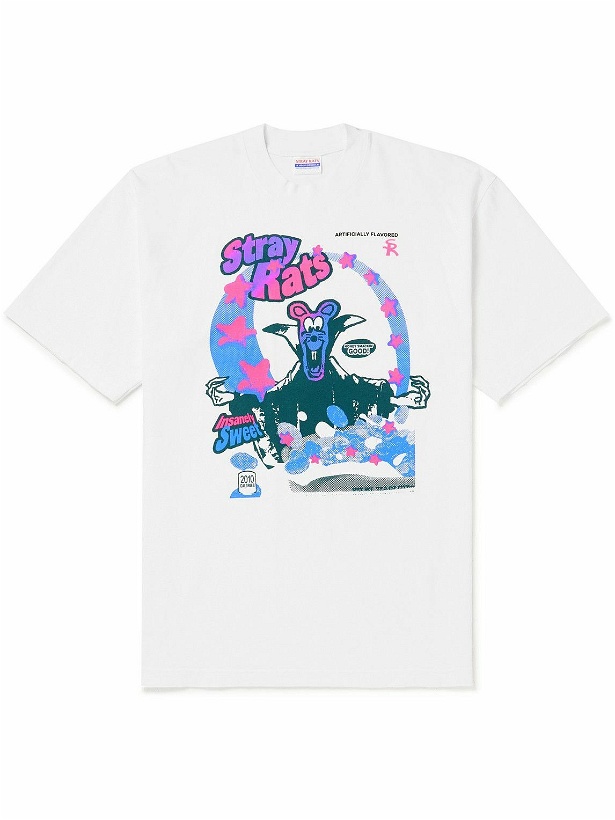 Photo: Stray Rats - Cereal Printed Cotton-Jersey T-Shirt - White