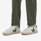 Veja Men's V-12 Leather Sneakers in Extra White/Cyprus