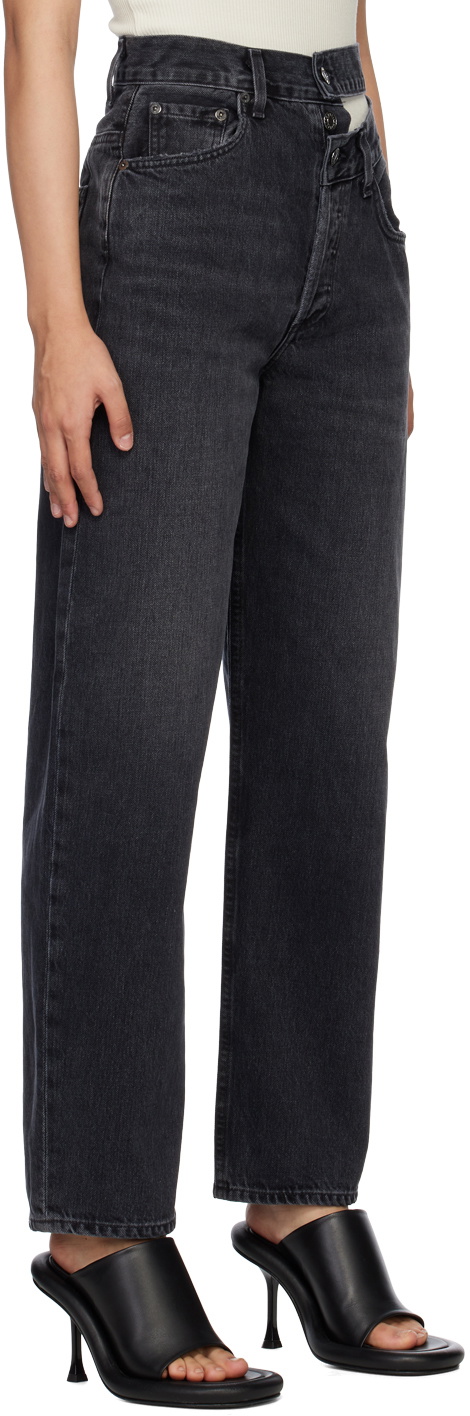 AGOLDE Black Broken Waistband Jeans
