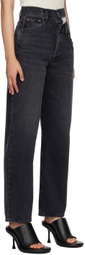 AGOLDE Black Broken Waistband Jeans