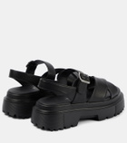 Hogan H644 leather platform sandals