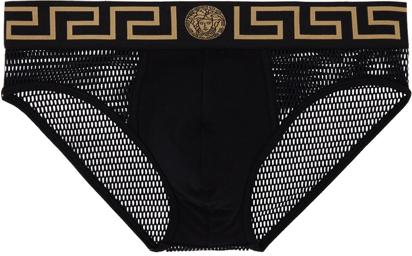 Versace Underwear Black Greca Border Boxers Versace Underwear