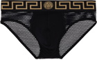 Versace Underwear Black Greca Border Briefs