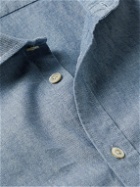 Boglioli - Slim-Fit Cutaway-Collar Cotton-Chambray Shirt - Blue