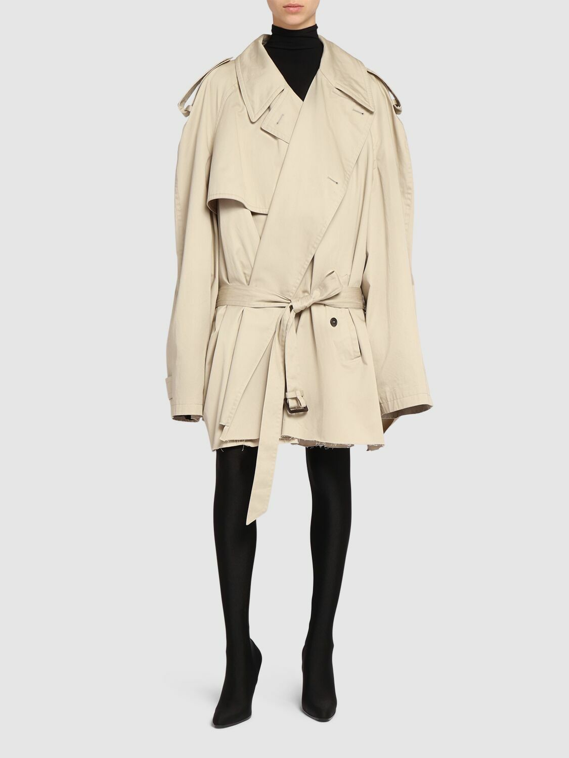 BALENCIAGA Cotton Twill Cropped Trench Balenciaga