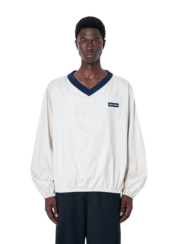 Photo: Miu Miu Technical Pongé Sweatshirt