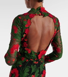 Oscar de la Renta Floral open-back guipure lace gown