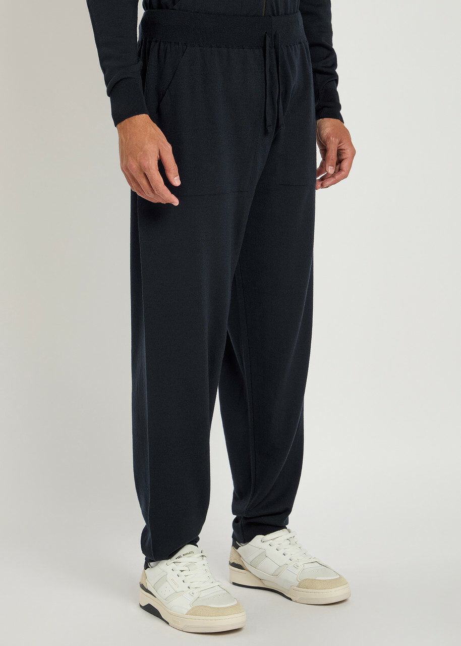 John Smedley Henning Wool Sweatpants Navy