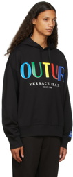 Versace Jeans Couture Black & Multicolor Logo Hoodie