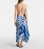 Pucci Printed asymmetric silk satin midi dress