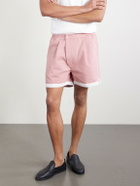 BODE - Heart Deco Straight-Leg Logo-Appliquéd Cotton-Faille Shorts - Pink