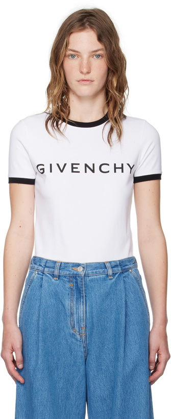 Photo: Givenchy White 'Givenchy' Archetype T-Shirt