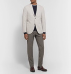 Incotex - Stone Slim-Fit Basketweave Cotton and Ramie-Blend Blazer - Stone