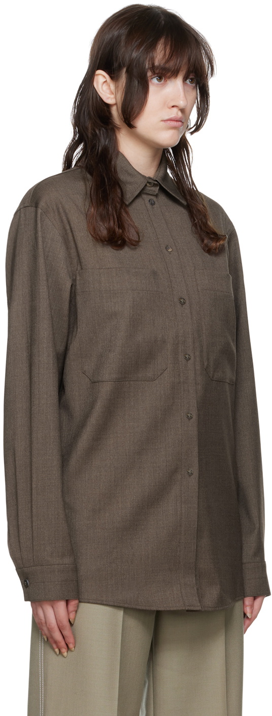 LE17SEPTEMBRE Brown Spread Collar Shirt