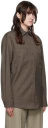 LE17SEPTEMBRE Brown Spread Collar Shirt