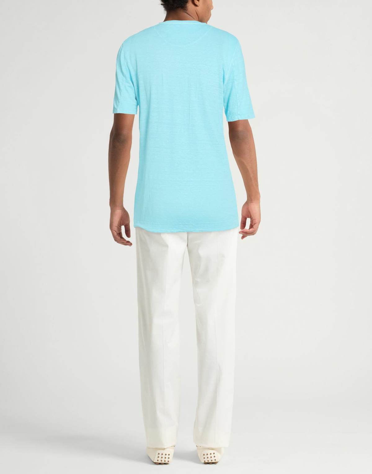 120% Lino Mens T-shirt Sky in Blue