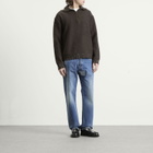 Maison Margiela Men's Wool Distress Half Zip Knit in Brown