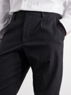 NN07 - Bill 1067 Tapered Pleated Brushed Twill Chinos - Black