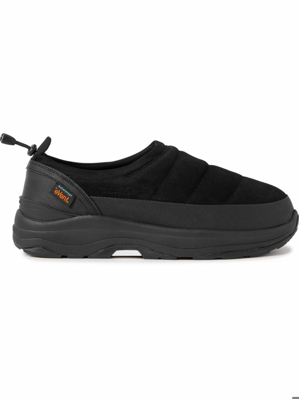 Photo: Suicoke - Pepper-Sev Leather-Trimmed Quilted Suede Slip-On Sneakers - Black