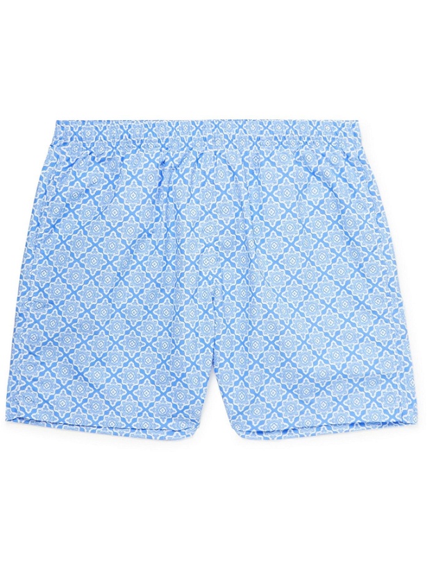 Photo: EMMA WILLIS - Slim-Fit Mid-Length Printed Swim Shorts - Blue