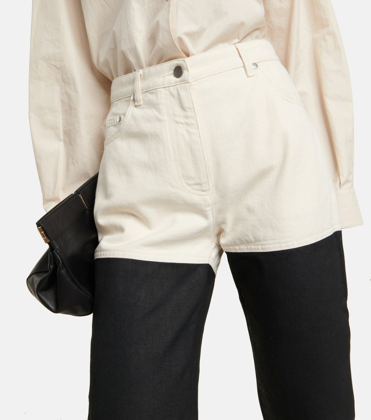 Peter Do - Two-tone high-rise straight jeans