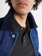 Drake's - Stone-Washed Cotton-Piqué Polo Shirt - Black