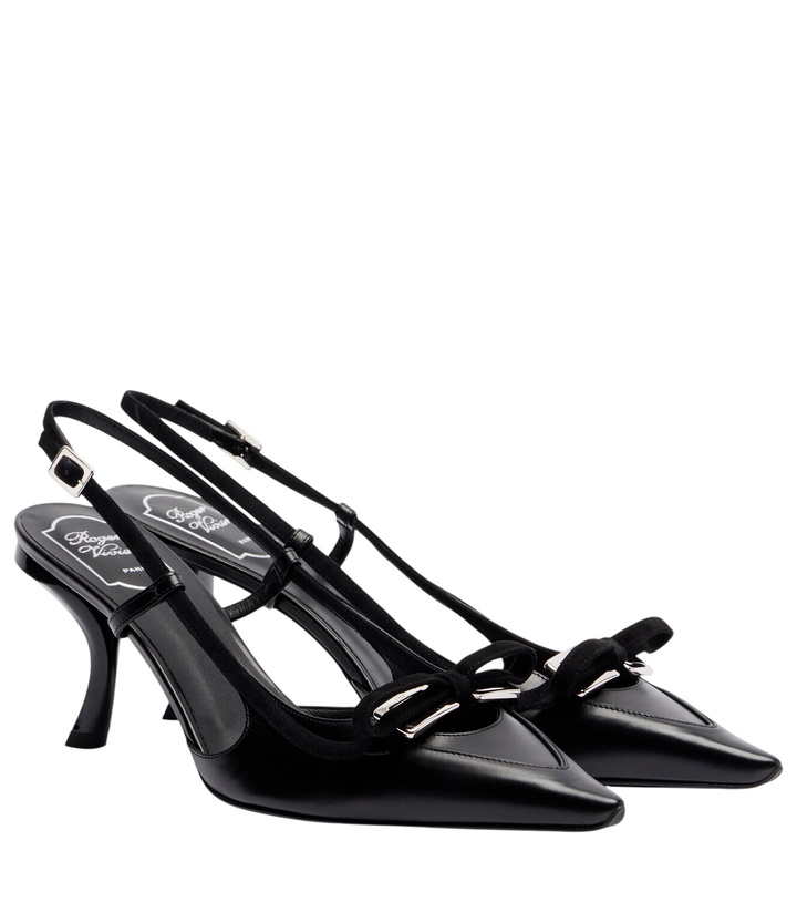 Photo: Roger Vivier Virgule 75 leather slingback pumps