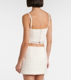 Area Embellished tweed crop top