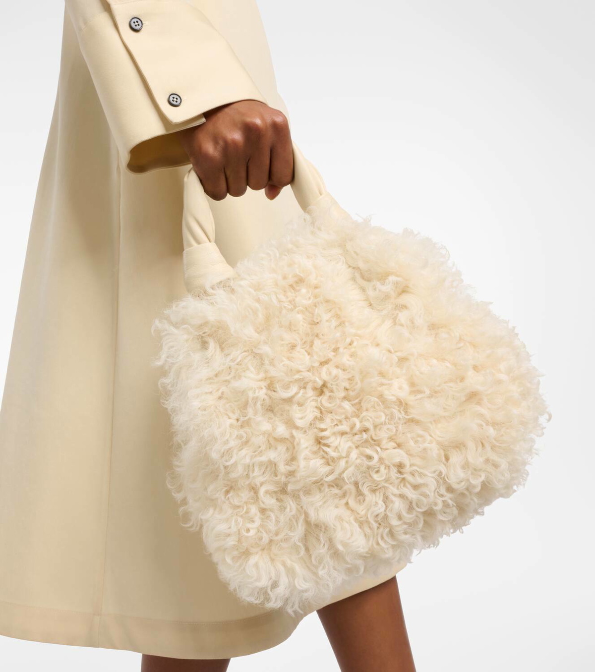 【Jil Sander】 Goji Micro shearling shoulder bag Goji Micro shearling shoulder bag in purple - Jil Sander