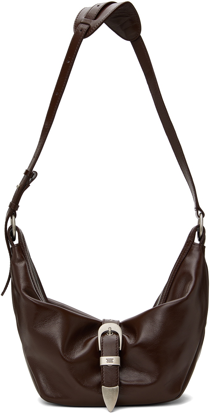 Marge Sherwood Brown Belted Log Washed Pull-Up Bag Marge