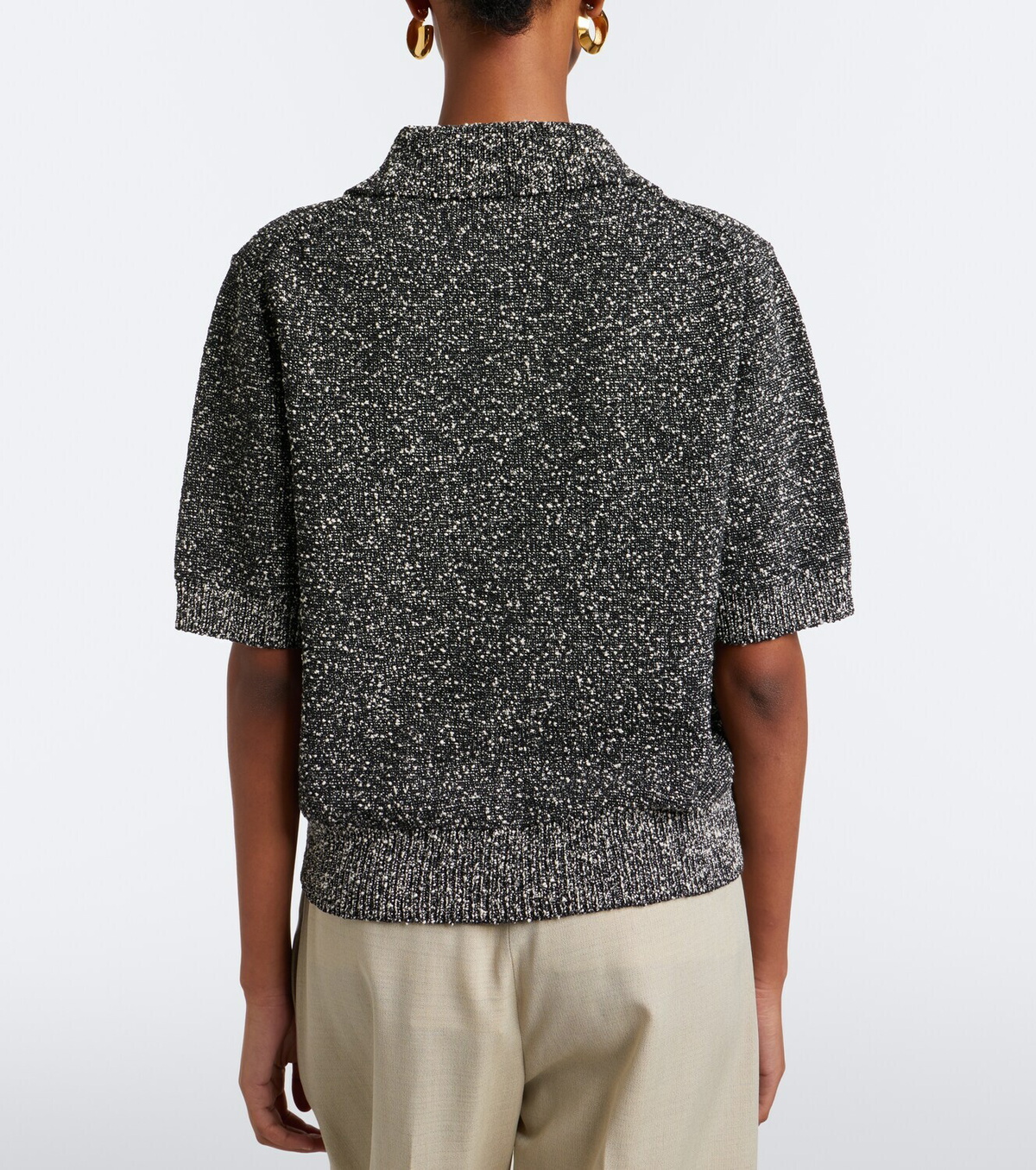 Róhe Cotton-blend bouclé polo sweater