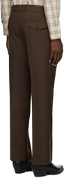 Ernest W. Baker Brown Pleated Straight-Leg Trousers