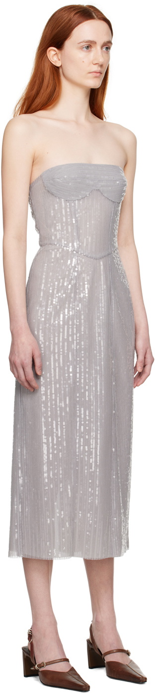 JUNEYEN Gray Tube Midi Dress