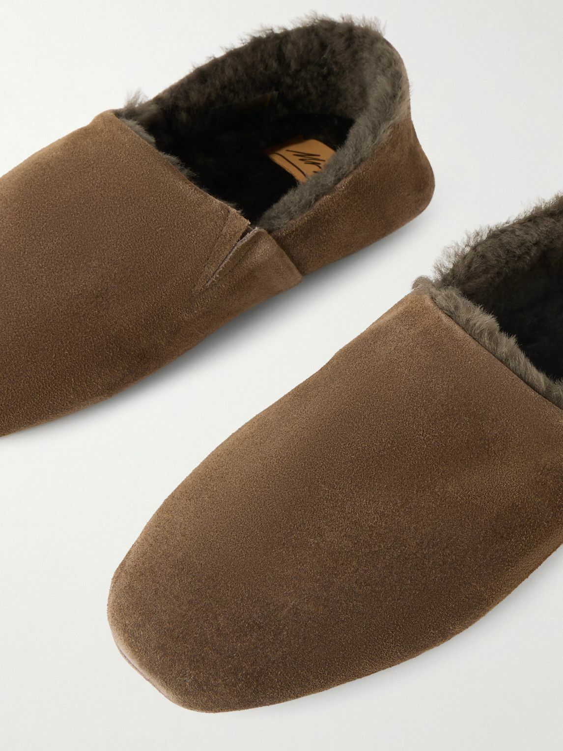 Mr P. - Plush-Lined Suede Slippers - Brown