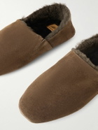 Mr P. - Plush-Lined Suede Slippers - Brown