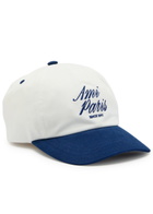 Ami Paris Logo-embroidered Contrasting Cotton cap - White And Blue - One Size