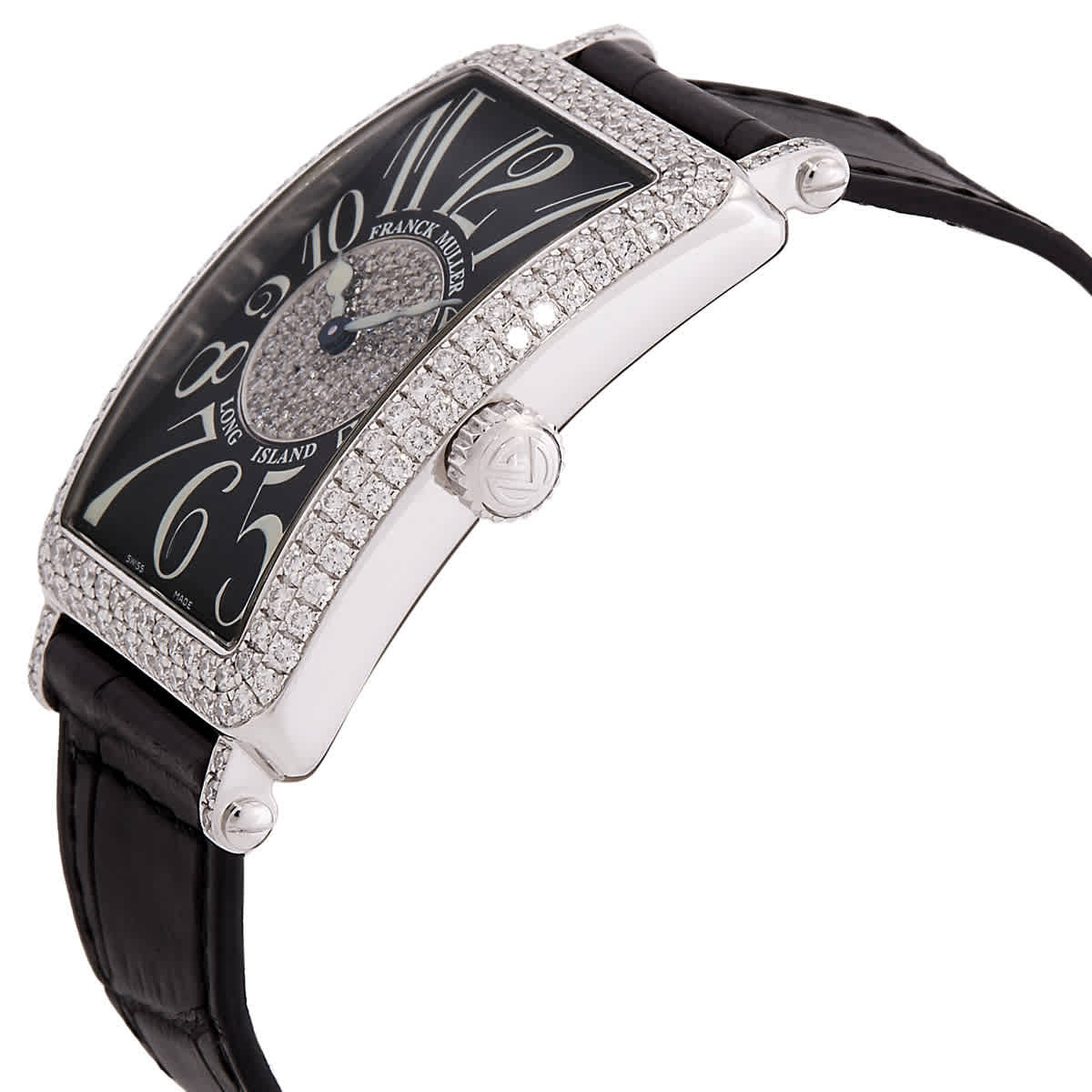 Franck Muller Long Island Quartz Diamond Black Dial Watch 952 QZ D 1P OG