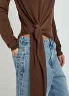 Rohe Tied Sleeve Detail Wool and Silk-blend Jumper Brown