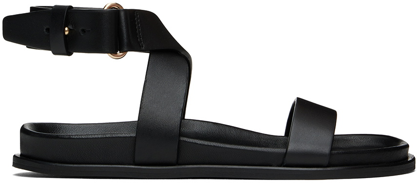 TOTEME Black 'The Leather Chunky' Sandals Toteme