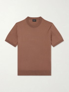 Brioni - Knitted Cotton T-Shirt - Brown