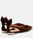 Aquazzura Bow Tie suede ballet flats