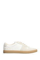 Common Projects Bball Slim Sneakers In White Suede And Leather