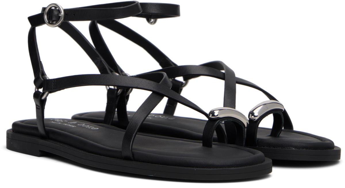 rag & bone Black Geo Toe Ring Sandals