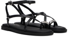 rag & bone Black Geo Toe Ring Sandals