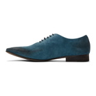 Haider Ackermann Blue Suede Pointed Derbys