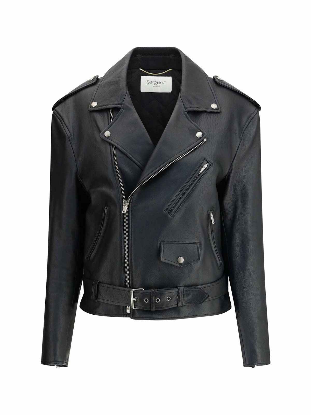 Saint Laurent Saharienne cropped leather jacket Saint Laurent
