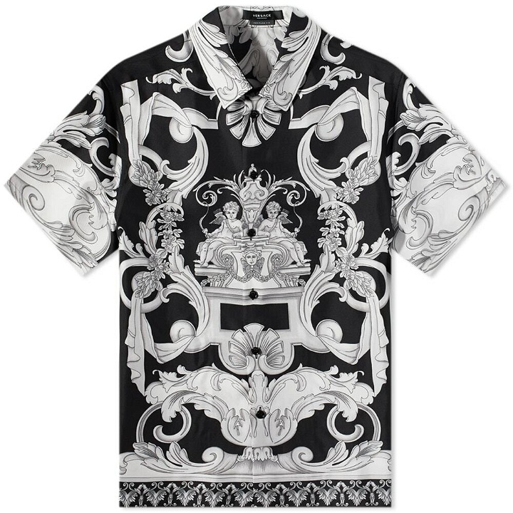 Photo: Versace Men's Baroque All Over Vacation Shirt in Black/White
